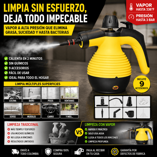 Limpiador A Vapor Eléctrico Portatil