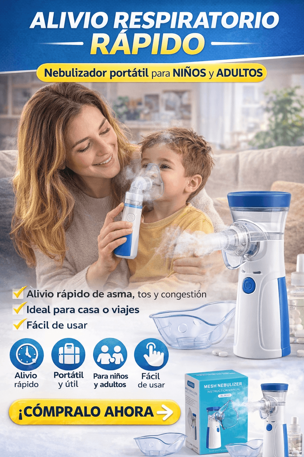 Nebulizador Para Ninos Y Adultos