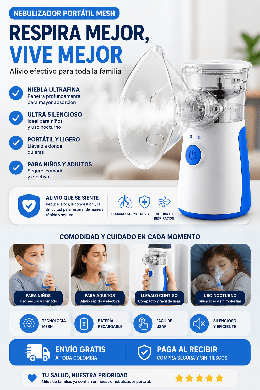 Nebulizador Para Ninos Y Adultos