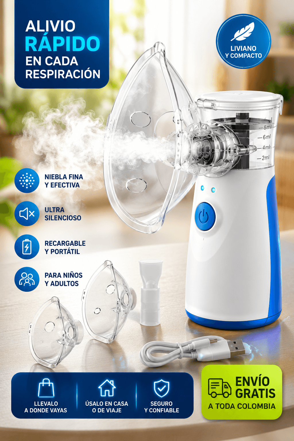 Nebulizador Para Ninos Y Adultos